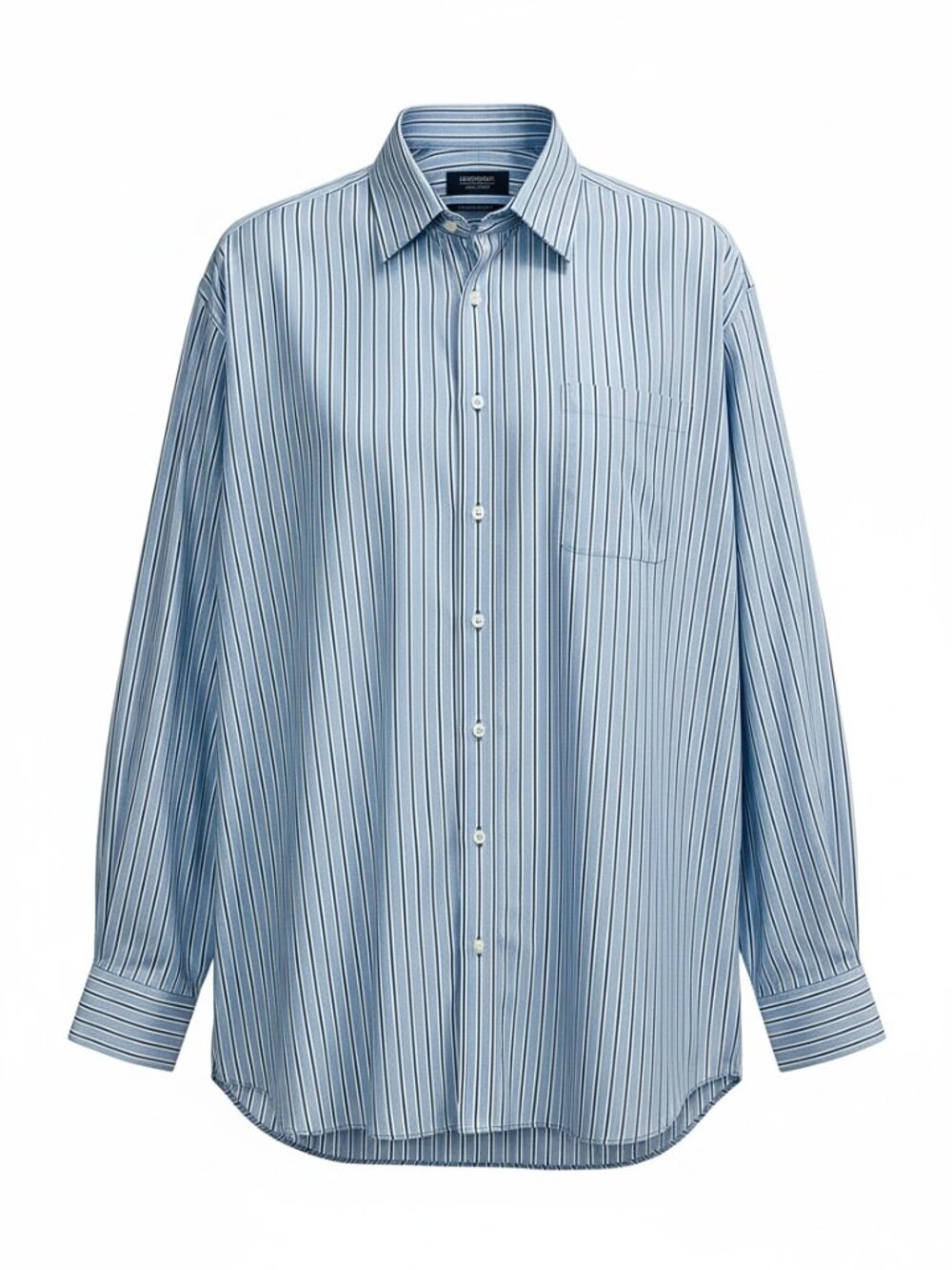 Nordstrom Men’s Shop Classic Blue Striped Button Dress Shirt Size 17 1/2